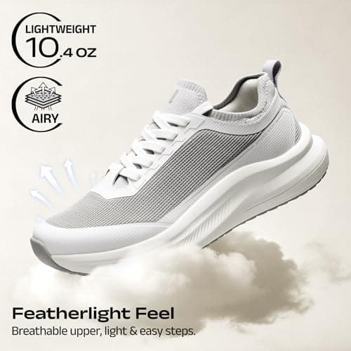Bruno Marc Men's Non Slip Lightweight Cushion Mesh Sneakers Walking Shoes Breathable Comfortable Casual Shoes,Size 11,White,SBWA26014M - Thumbnail 5