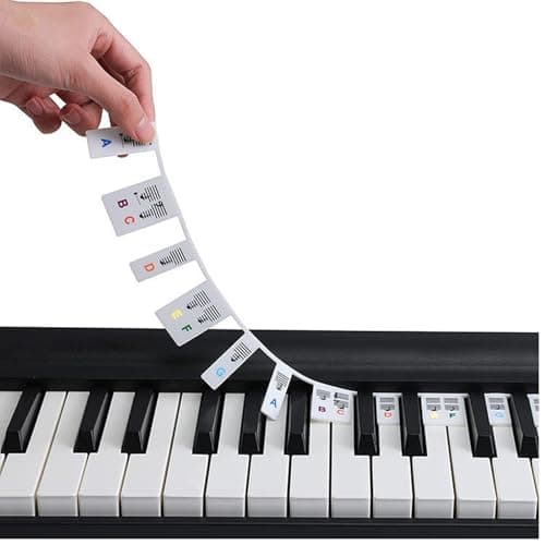 Piano Notes Guide Removable Silicone: 88 Key Full Size Piano Keyboard Note Labels for Beginner, Colored Music Key Stickers Alternative with Storage Box for Kids Adults Learning - Image 1