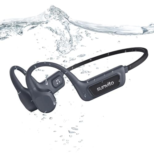 sunvito Bone Conduction Swimming Headphones, IPX8 Waterproof Open Ear Headphones with 8GB MP3 Player, Bluetooth 5.4 Wireless Headphones for Swimming, Pool Training & Underwater Sports, Black - Image 1