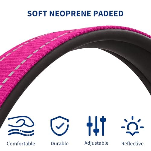 PawDuct Reflective Dog Collar for Small Dogs with Dog Tags Personalized & Quick Release Buckle, Adjustable and Comfortable Nylon Pet Collar, Hot Pink - Thumbnail 2