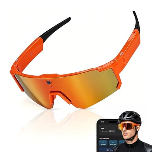 Osawalla AI Smart Glasses with Camera, HD Stabilized Video Recording Glasses, Waterproof Bluetooth Sunglasses with Ai Assistant, Touch Control, UV Protection for Cycling Skiing Outdoor Sports Orange - Image 1