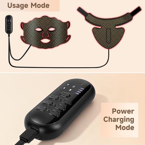 Yenjuty Red Light Therapy for Face & Neck, 7-Color LED Light Therapy Mask, 2600mAh Rechargeable Red Light Mask for Skin Care,With Adjustable Brightness & Timer, Suitable for Home or Travel Use - Thumbnail 5