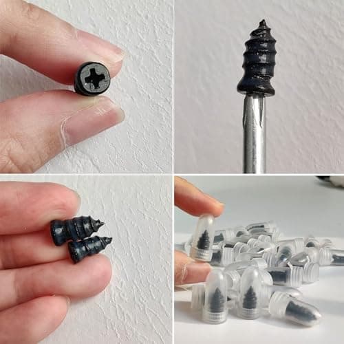 COOSLIM 60PCS Tire Repair Rubber Nail, Rubber Vacuum Tire Repair Spiral Screws Kits, Self-Service Tire Screw Plugs Quick Repairs Tool for Car, Motorcycle, Truck, Tractor Tires Puncture Repair (60) - Thumbnail 5