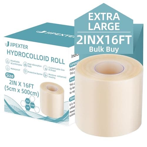 Hydrocolloid Roll for Wound Care, Hydrocolloid Bandages with Self-Adhesive, Cut-to-Size Patch Bandages, Ultra Absorbent, First Aid Kit Essential (2IN X 16FT)