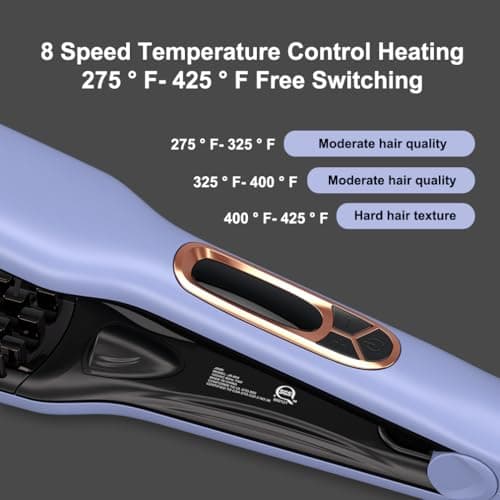 JINRI Hair Iron, Hair Brush, Pumped-Up Volume, Adjustable Temp, 360 ° Tail Rotation, Lasting Volume, for Short Or Thin Hair, Dual Voltage (100-240V), Volumizing Hair Iron, Purple, 1.25 inch - Thumbnail 5