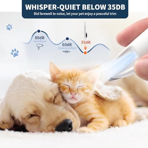 OttaFull Dog Paw Trimmer for Grooming with LED Light - Ultra Quiet Pet Hair Trimmer for Paw's Feet, Ears, Face, Eyes - Professional Electric Paw Trimmer for Dogs & Cats - Thumbnail 6