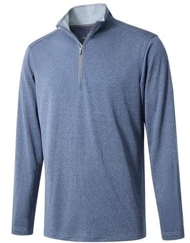 MICHEL ROUEN Sweatshirts for Men 1/2 Zip Performance Mock Neck Heather Athletic Casual Quarter Zip Pullover Men - Image 1