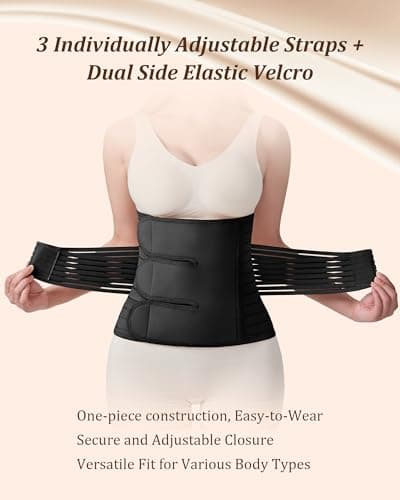 Evantha Postpartum Belly Band for Women: Adjustable Compression Wrap for Abdominal & Waist Support C-Section & Vaginal Birth Recovery Black XL - Thumbnail 2