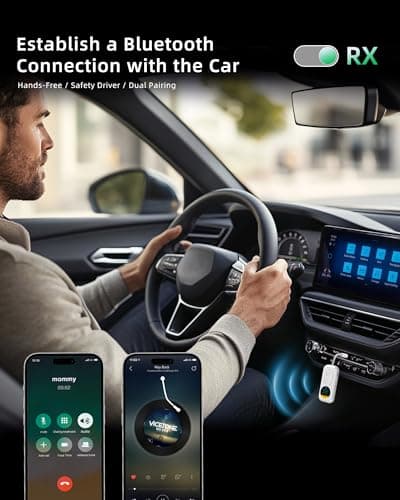 LEZIRLOA Airplane Bluetooth Adapter with LED Screen, 2-in-1 Bluetooth Transmitter Receiver for Flight & TV, Dual Headphones Audio Adapter, 20H+ Playtime, Travel Essentials - Thumbnail 4