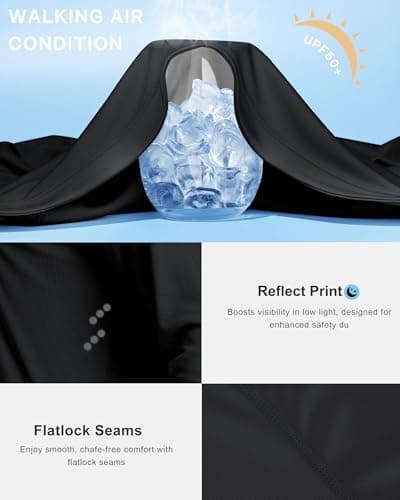 Men's UPF 50+ Swim Shirts, Sun Protection Short Sleeve Rash Guard, Quick Dry T-Shirt for Fishing and Surfing Black - Thumbnail 4