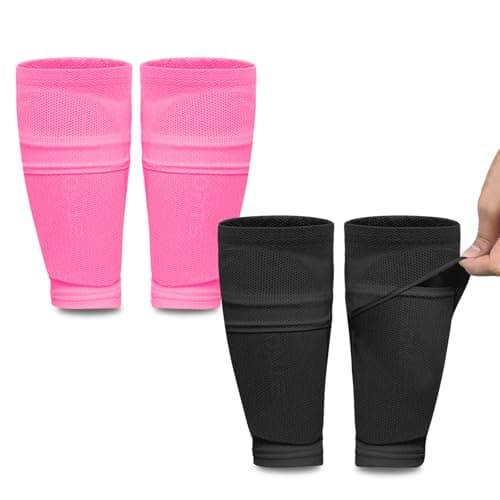 ATHCISE 2 Pairs Kids Youth Soccer Shin Guard Sleeves with Optimized Insert Pocket, Shin Pad Compression Sleeves for 3-15 Years Old Boys Girls Child Teens for Soccer Sport - Image 1