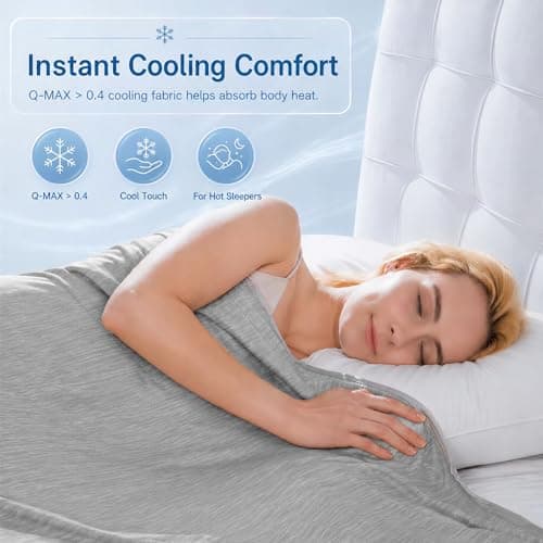 King Size Cooling Blanket for Hot Sleepers - Lightweight Breathable Cool Cold Blanket - Keep Cool for Night Sweats, Soft Thin Ice Blankets for Bed Couch Sofa, (Light Gray, 90"x108") - Thumbnail 5