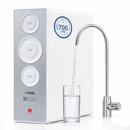 ANGEL X2 Tankless Reverse Osmosis Water Filter System, 700GPD, Removes 99% PFAS, Tested to NSF/ANSI 58, 42 & 372 Standards, 2.5:1 Pure to Drain, Reduce Chlorine, TDS, Under Sink RO System with Faucet - Image 1