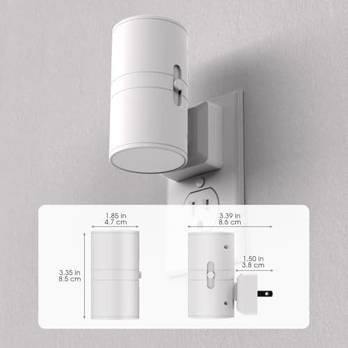 Briignite Night Lights Plug into Wall, Modern LED Night Light Plug in, Dusk to Dawn Sensor, Soft White 3000K, 0-100LM Adjustable Brightness, Dimmable NightLight for Hallway, Bedroom, Stairway, 2 Pack - Thumbnail 6