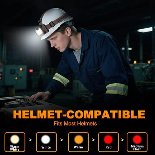 LED Headlamp Rechargeable Battery Powered Forehead 5 Light Mode 1000 High Lumen Usb C Waterproof Ultralight Head Lamp Headlights Electrician Tools Gift Night Work Flashlight Backpack Stuff - Thumbnail 2