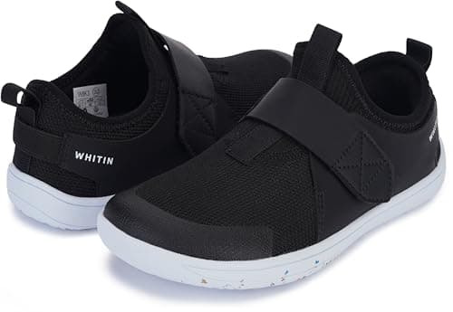 WHITIN Kids Barefoot Shoes for Boys/Girls Slip-On Sneakers Minimalist Wide Width Running Zero Drop Size 2 Little Walking Athletic Sports Flex Footwear Black Multi 33 - Image 1