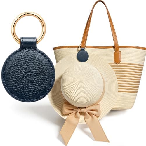 Niveaya Magnetic Hat Clip for Travel on Bag, Strong Magnet Keeps Hat Secure on Purse Luggage Backpack, Travel Essentials Accessory for Beach Cruise Outdoor, Stylish Leather Finish, Dark Blue - Image 1