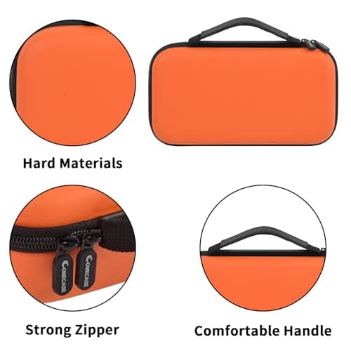 Wireless Microphone Case for JBL PartyBox & Two Mic System, Shockproof Karaoke Microphones Travel Storage Box with Mic Foam Cover, Holds 2 Mics, Receivers, Adapters, AA Batteries - Orange+Black Zipper - Thumbnail 4