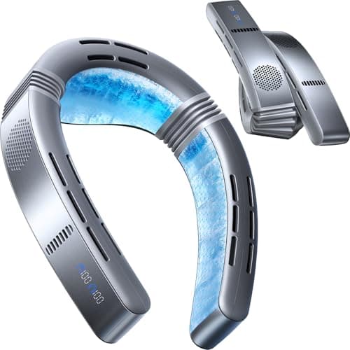 TORRAS COOLiFY Cyber Fold AI Neck Air Conditioner, Ultimate Cooling Max Cooling Area Neck Fan, Adjustable Strong Wind Neck Cooler for Neck & Face, Rechargeable Portable for Travel Outdoor, Titanium - Image 1