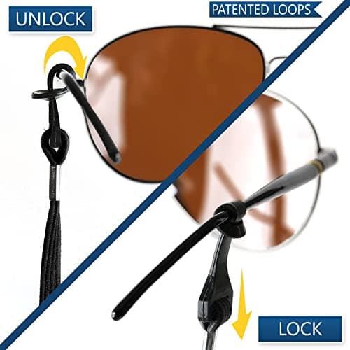SIGONNA Eye Glasses String Holder Straps - Sports Sunglasses Strap for Men Women - Eyeglass Holders Around Neck - Glasses Retainer Cord Chains Lanyards - 4 Cords (Black) - Thumbnail 2