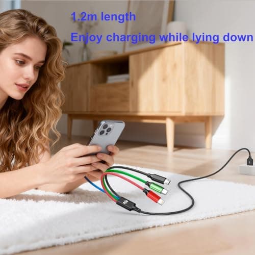 Multi Charging Cable 4ft 2Pack 4 in 1 Charger Cord,Dual Tyep-C Rapid Cable - Thumbnail 6