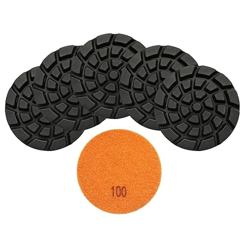 Diamond Concrete Polishing Pads - BRSCHNITT 6pcs 4 inch Grit#100 Resin Bond Renew Pads Beton Floor Renew Reparing Disk - Image 1