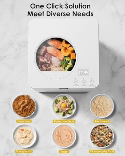 Pet Fresh Meal Maker, Auto 5-in-1 Pet Food Cooker with Chop,Slow Cook, Mix, Self-cleaning and Timer, 2.6 Quart Capacity Dog Food Maker Makes 1.5 Lbs Foods for 2 Dogs, DIY Pet Recipes, Wet or Dry Food. - Thumbnail 5