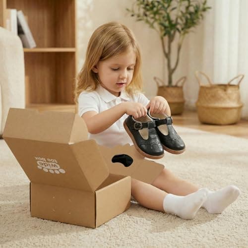 WIDE TOE BOX Toddler Girls Dress Shoes Little Kids Flats School Mary Janes Shoes Ballet Flats Party School Shoes Flower Girl Party Shoes Black Infant 4 - Thumbnail 3