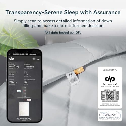 WarmKiss Twin Size Down Comforter, Luxurious All-Season Duvet Insert with noiseless Skin-Friendly Tencel Blend Cover, Cloud-Soft & Breathable, 8 Corner Tabs, Machine Washable, Grey (68" x 90") - Thumbnail 3