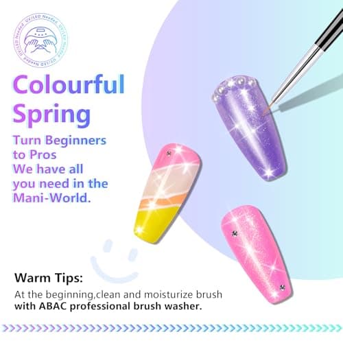 ABAC 24 Color Solid Gel Nail Polish,Pat Paint Gel,Ombre Nail Gel Hema-Free No-Spill Rainbow Shades w/Pro Brush,Summer 2025 Clump-Free Shimmer for Rave,Beach & Festival Nails - Thumbnail 4