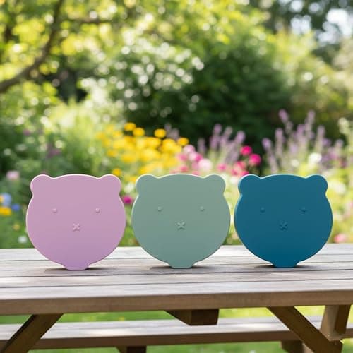 Clevakid Silicone Snack & Fruits Container – Leakproof Durable and BPA-Free | for Daycare, Preschool, School, and Family Outings – Bear design 130 ML/4.4 OZ (Green Olive) - Thumbnail 3