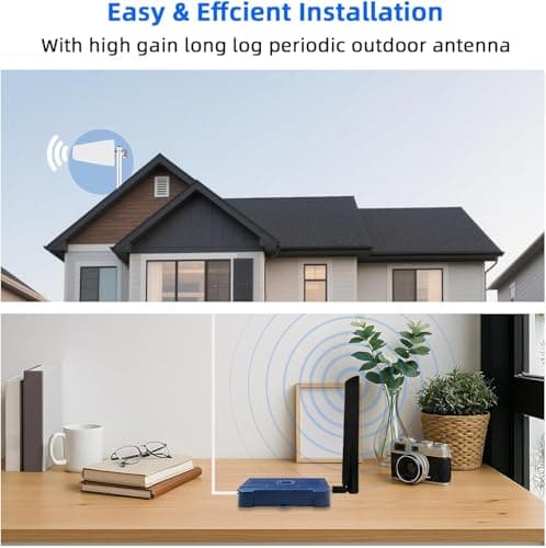 Cell Phone Booster for Home & Muti-Room, Up to 7000Sq. Ft,Cell Phone Signal Booster for Rural Area with 2 Indoor Panel Antennas,Boosts 5G 4G LTE for All U.S. Carriers, FCC Approved (Dark Bule) - Thumbnail 3