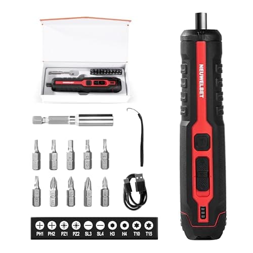 Electric Screwdriver Set, 4V Cordless Precision Screwdriver Set w/ 10 Magnetic Bits, 6 Torque Settings, LED Light, 3 Starting Modes and Storage Case, Repair Tool Kit for Electronics and DIY Projects - Image 1