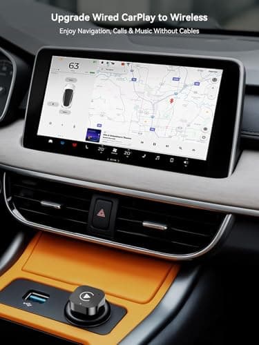 Wireless CarPlay & Android Auto Adapter, USB-A Plug-in Dongle, Converts Factory Wired CarPlay/Android Auto to Wireless (Gloss Black,USB-A) - Thumbnail 2