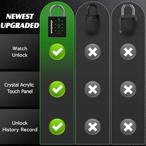 eLinkSmart Smart Padlock with Key, Heavy Duty Combination Lock Outdoor - Thumbnail 4