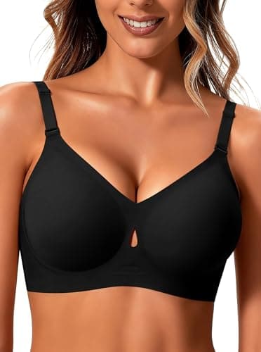 Jelly Wireless Bras for Women Sexy Comfortable Bra Bralettes V Neck Cute Office Fashion Date Night Outfit Ideas Bride Wedding - Image 1