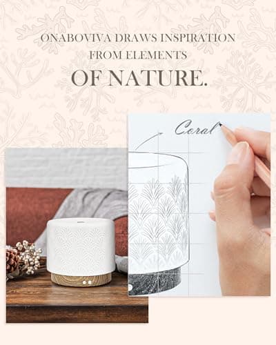 Essential Oil Diffuser -280ml Ceramic Diffuser for Large Room&Commercial Use, 2.4MHz Cool Mist Humidifier & Independent Decorative Light & Aromatherapy Diffuser, Pulse&Continuous Mist, Timer, Auto-Off - Thumbnail 4