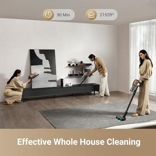 DREAME Z20 Cordless Vacuum Cleaner, Smart Vacuum Cleaner with 250AW Powerful Suction, Up to 90 Minutes Runtime, Versatile for All Surfaces, Handheld Feature for Hard Floors, Carpets & Sofas - Thumbnail 6