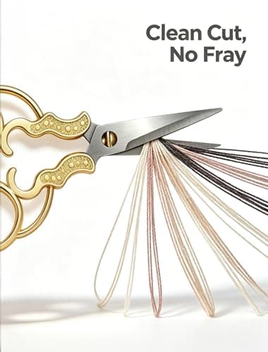 2 PCS Fabric Scissors with 2 Covers- 5-Inch Retro Stainless Steel Precision Scissors, Corrosion & Rust Resistant, Sharp Cutting, Lightweight–Suitable for Embroidery Thread, Paper, Yarn - Thumbnail 2