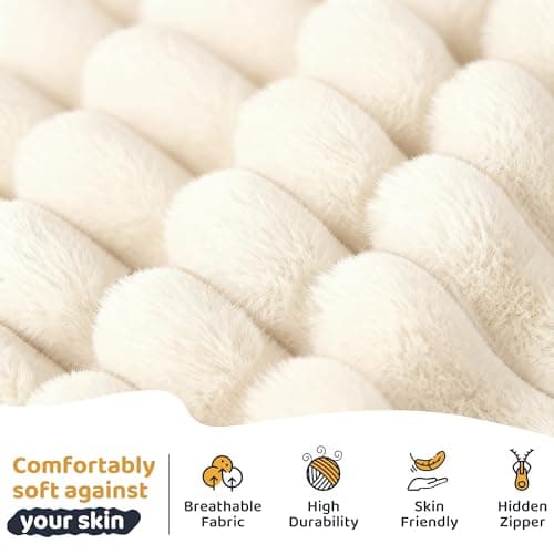 HABUTWAY Bean Bag Chair, Giant Bean Bag Chairs for Adults and Kids, Bean Bag Sofa, Lazy Floor Sofa, Faux Fur Beanbag Chair with Armrests for Living Room Bedroom (Beige) - Thumbnail 6