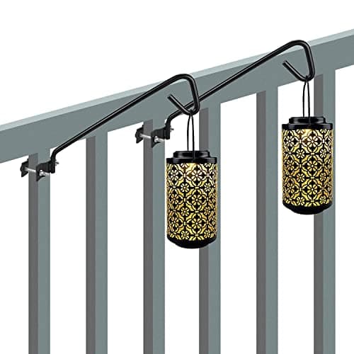 2 Packs 11 Inch Fence Deck Hook Rail Hanging Mounting Kit Heavy Duty Bird Feeder Hook Decorative Hanger for Bird Feeders Planters Suet Baskets Lanterns on Balcony Porch Railing Fence - Thumbnail 3