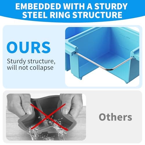 EuChoiz 2 Pack Silicone Freezer Tray Cubes 2 Cup with Date Mark Lids for Freezing Food Leftovers Sauces Portion and Lasagna Broth, Soup Freezer Molds for Meal Prepping Thick Enough - Thumbnail 3