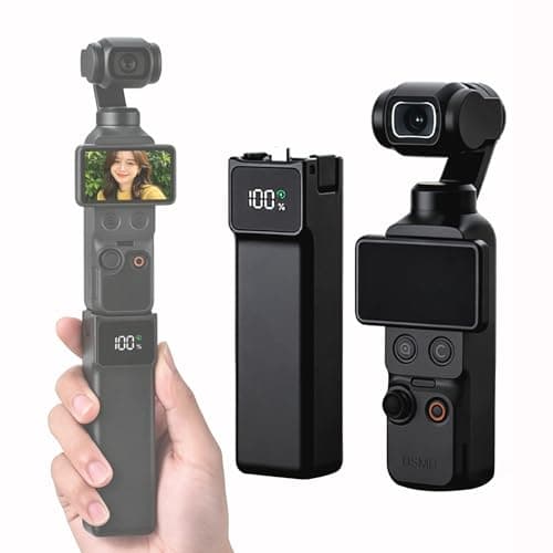Flymile Pocket 4 3 Battery Handle for DJ Osmo, 5000 mAh Charging Handle for Xtra Muse with 1/4'' Thread, Battery Grip for DJI Osmo Pocket 4/3 Creator Combo Accessories - Image 1