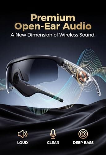 NICKLUC Bluetooth Glasses with Open Ear Speakers,Hi-Fi Stereo Sound Audio Sunglasses for Men,Polarized UV400 Waterproof for Cycling,Running,Driving - Thumbnail 2