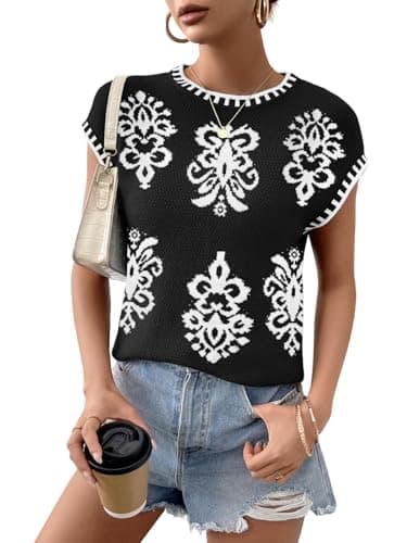 Cap Sleeve Sweater Tops for Women 2026 Knit Summer Sleeveless Tank Vest - Image 1