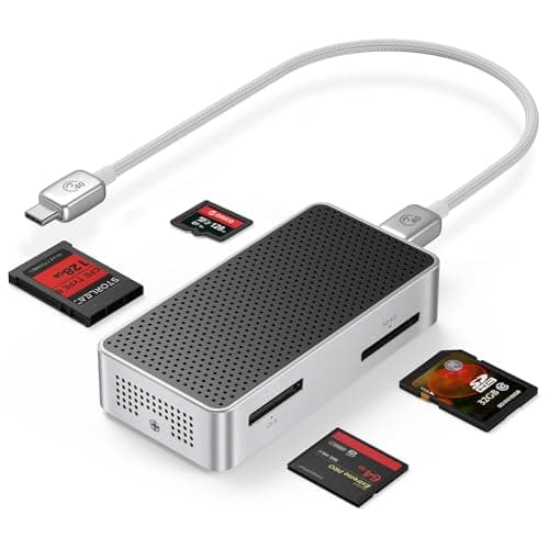 ORICO 40Gbps Memory Card Reader, 4-in-1 CFexpress Type B/A Reader, SD/TF Card Reader, Aluminum & Ice-Skin Cooling, Compatible with Sony/Canon/Nikon/Fuji Cameras (Only for Thunderbolt Interface) - M4DK