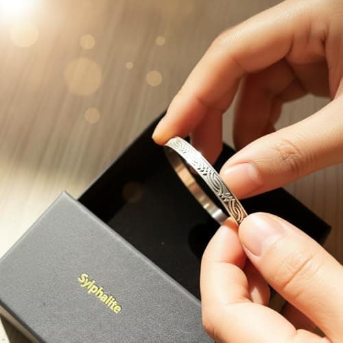 Sylphalite ArtisanCraft Handcrafted 999 pure silver bracelet for menSilver Men's Cuff Bracelet – Vintage Tribal Engraved Hip-Hop Bangle, Hypoallergenic Luxury Gift for Him, Groomsmen, Anniversary or Graduation - Thumbnail 6