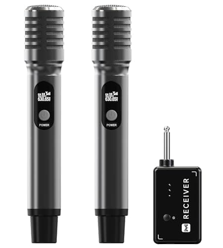 Wireless Microphones, Wireless Microphone with One-to-One Chip Connection, 40H Rechargeable Battery, 200FT Range, Plug and Play, Ergonomic Design,Less Latency Microphone for Singing Video Recording - Image 1