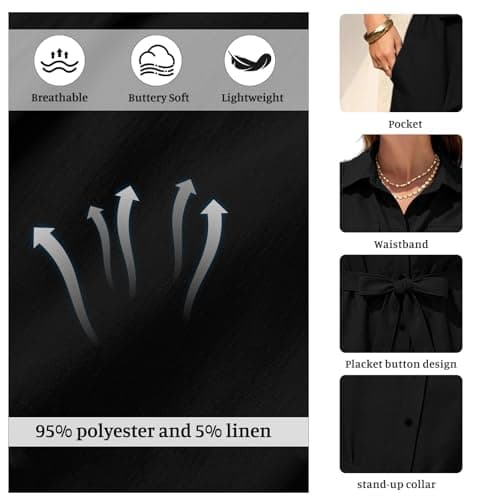 ZWRXW Summer Rompers for Women Linen Cargo Jumpsuit V Neck Short Sleeve Button Up Short Jumpsuit Overalls Vacation Outfits - Thumbnail 6