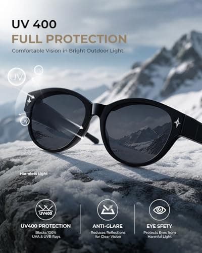 LOHO Polarized Sunglasses Over Glasses Women Men, 6.14" Wide Oversized Cat Eye Fitover Sunglasses Women, Lightweight TR90 Over Glasses Sunglasses for Women Men, UV400 TAC Lens Driving Shades - Thumbnail 4